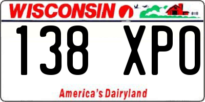 WI license plate 138XPO