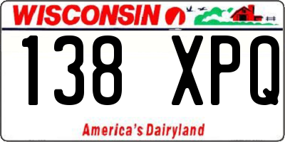WI license plate 138XPQ