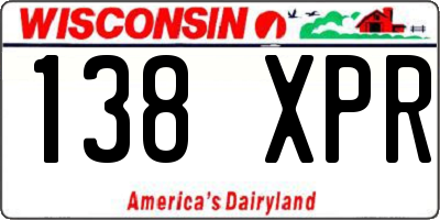 WI license plate 138XPR