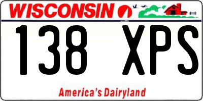 WI license plate 138XPS