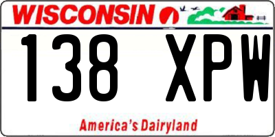 WI license plate 138XPW