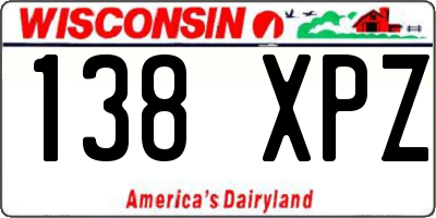 WI license plate 138XPZ