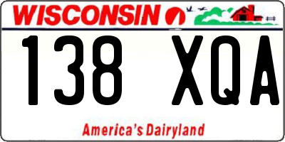 WI license plate 138XQA