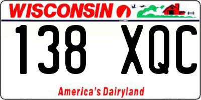 WI license plate 138XQC