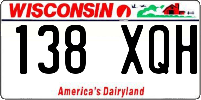 WI license plate 138XQH
