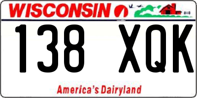WI license plate 138XQK