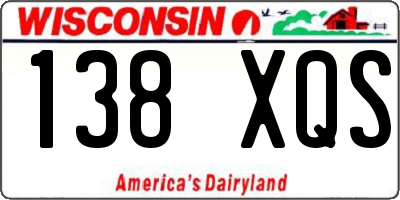 WI license plate 138XQS