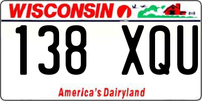 WI license plate 138XQU