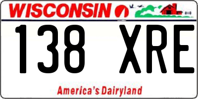 WI license plate 138XRE