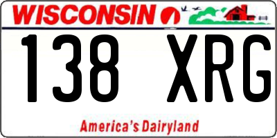 WI license plate 138XRG