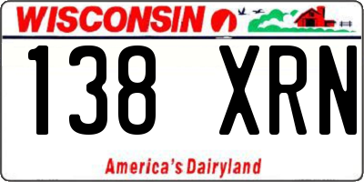 WI license plate 138XRN