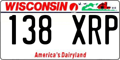 WI license plate 138XRP