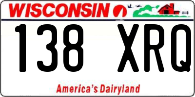WI license plate 138XRQ