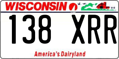 WI license plate 138XRR