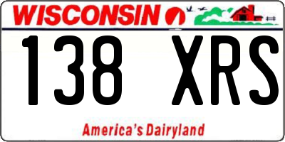 WI license plate 138XRS