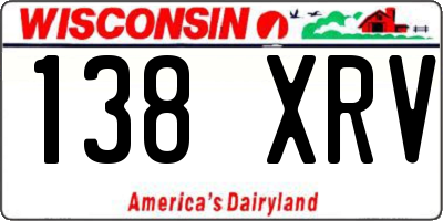 WI license plate 138XRV