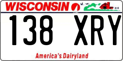 WI license plate 138XRY