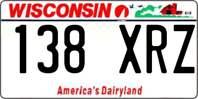 WI license plate 138XRZ