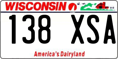 WI license plate 138XSA