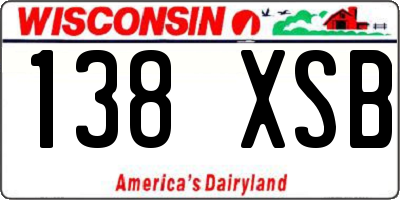 WI license plate 138XSB