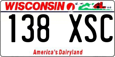WI license plate 138XSC