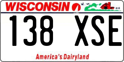 WI license plate 138XSE
