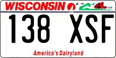 WI license plate 138XSF