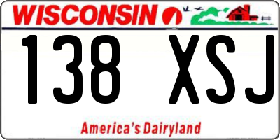 WI license plate 138XSJ