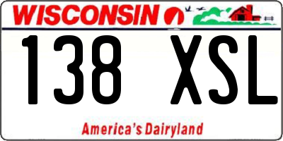 WI license plate 138XSL