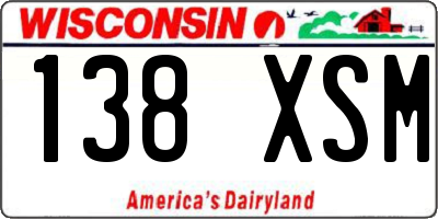 WI license plate 138XSM