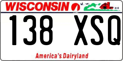 WI license plate 138XSQ