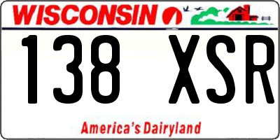 WI license plate 138XSR