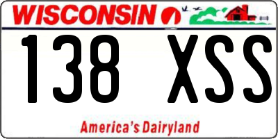 WI license plate 138XSS