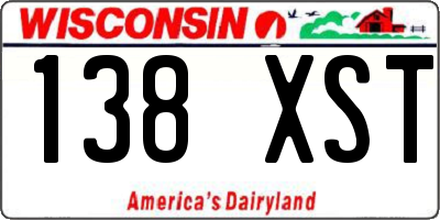 WI license plate 138XST