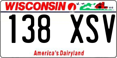 WI license plate 138XSV