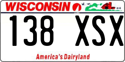 WI license plate 138XSX