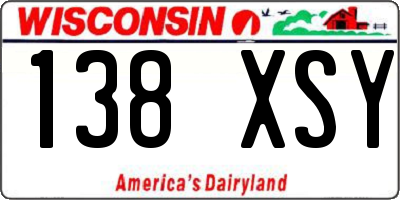 WI license plate 138XSY