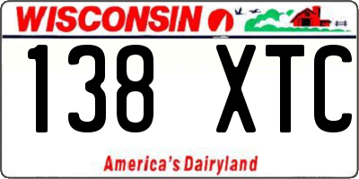 WI license plate 138XTC