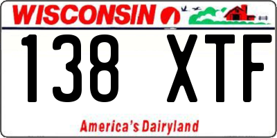 WI license plate 138XTF