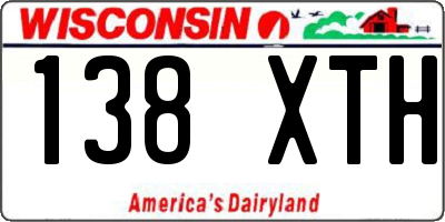 WI license plate 138XTH