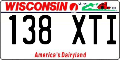WI license plate 138XTI