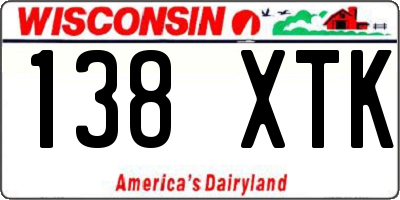 WI license plate 138XTK