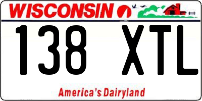 WI license plate 138XTL