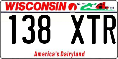 WI license plate 138XTR