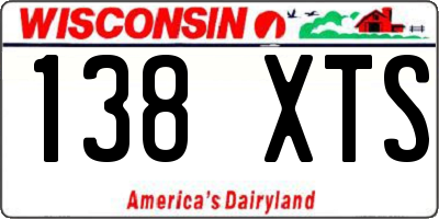 WI license plate 138XTS