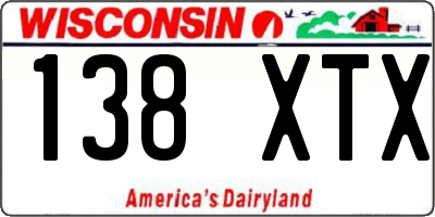 WI license plate 138XTX