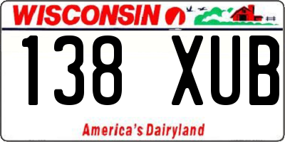 WI license plate 138XUB