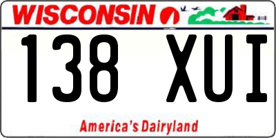 WI license plate 138XUI