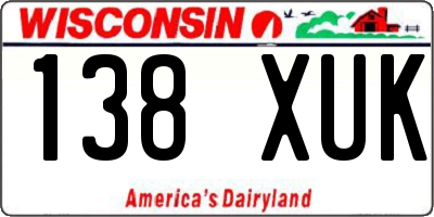 WI license plate 138XUK