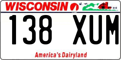 WI license plate 138XUM